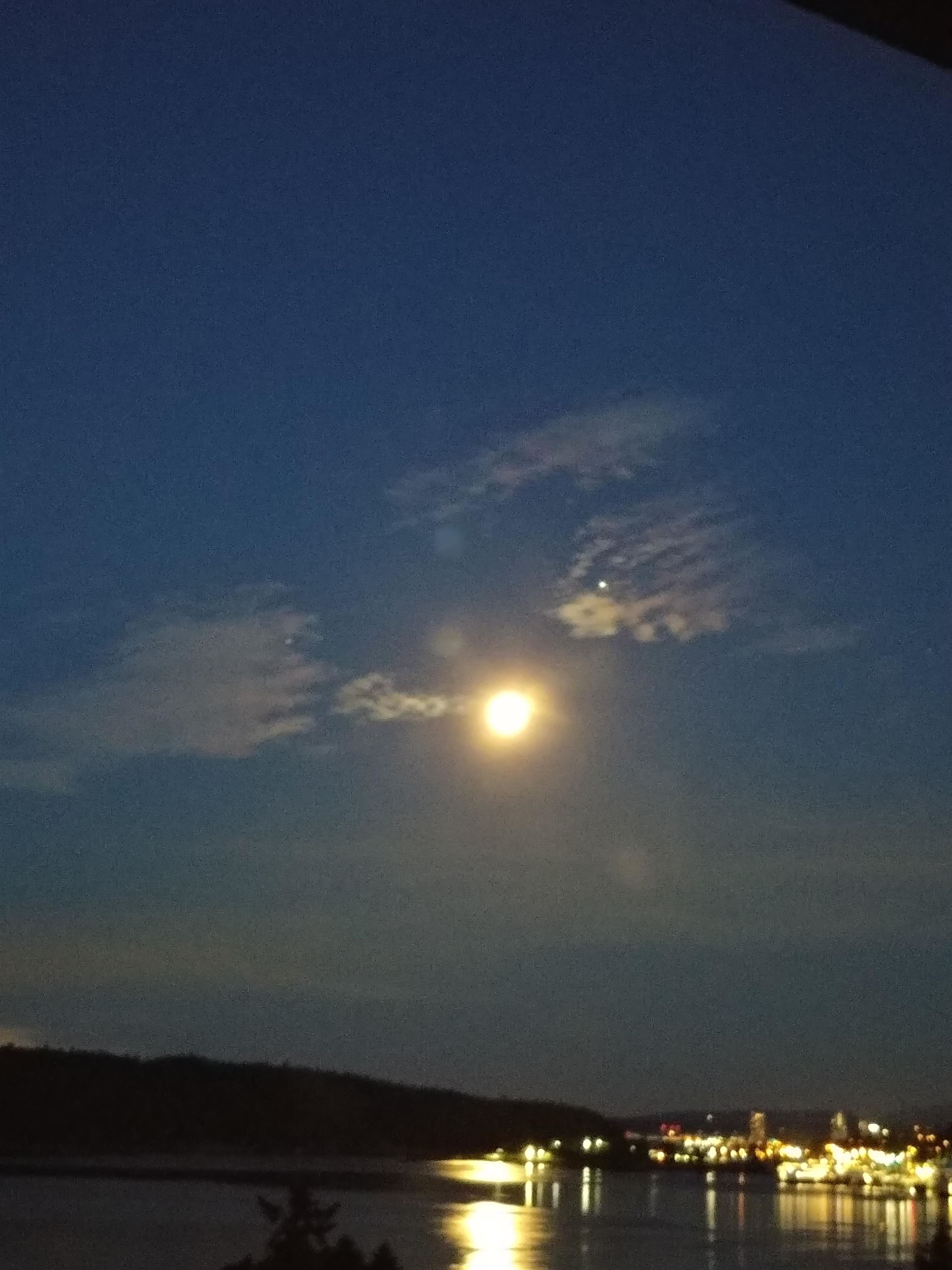 Moon and Jupiter over Departure Bay